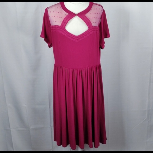 🦄 Torrid dark pink jersey knit dress 1X NEW - Picture 4 of 8